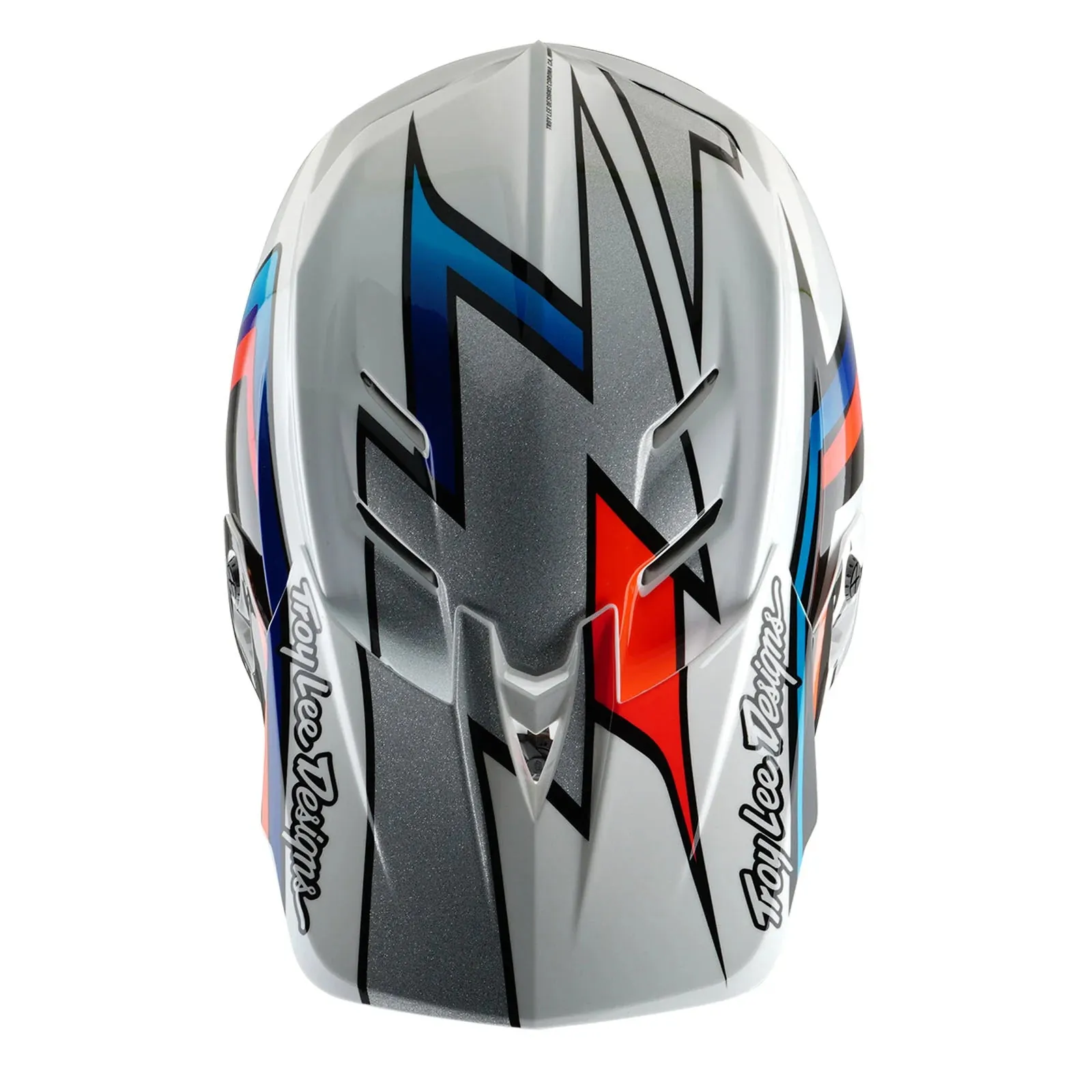 Troy Lee Designs D4 Composite Full Face Helmet - Frames - White-Silver