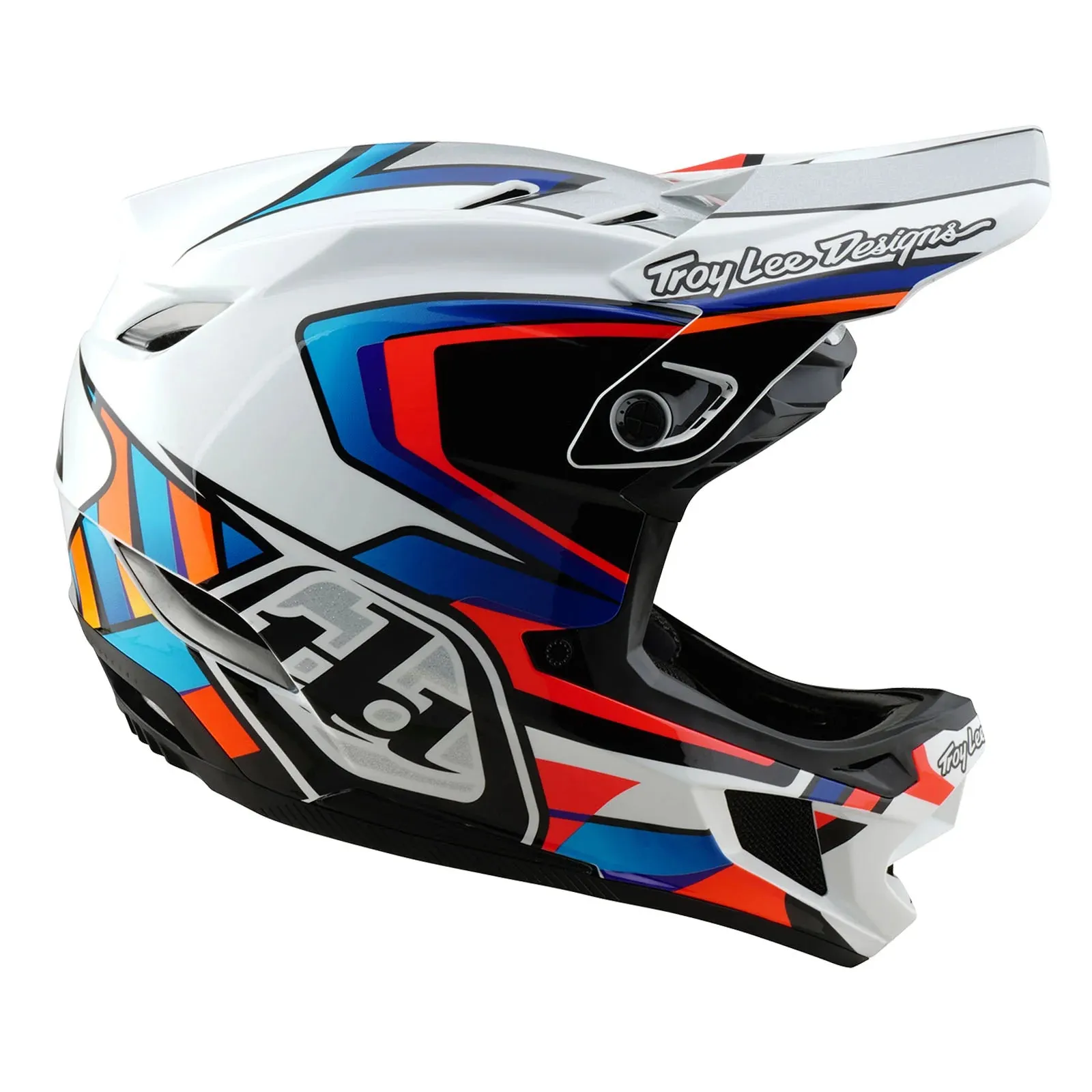 Troy Lee Designs D4 Composite Full Face Helmet - Frames - White-Silver