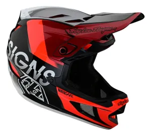 Troy Lee Designs D4 Composite Full Face Helmet - MIPS - Qualifier - Silver-Red - 2023