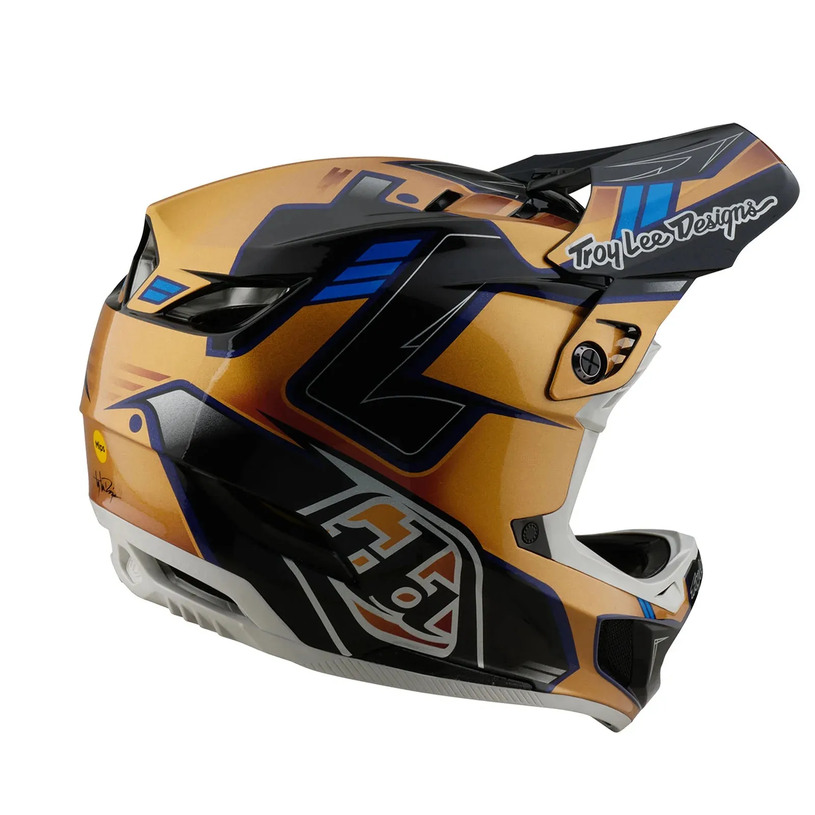 Troy Lee Designs D4 Composite Full Face Helmet - Royalty - Black-Gold