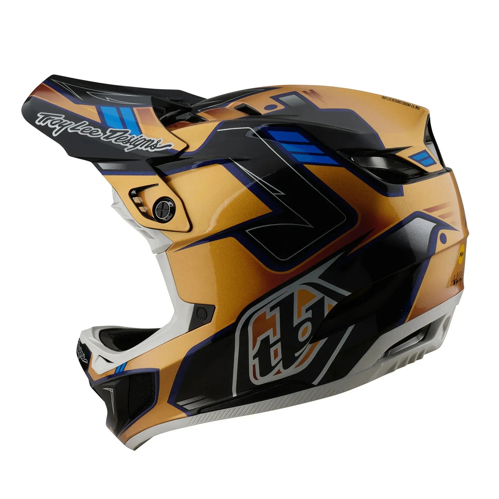 Troy Lee Designs D4 Composite Full Face Helmet - Royalty - Black-Gold