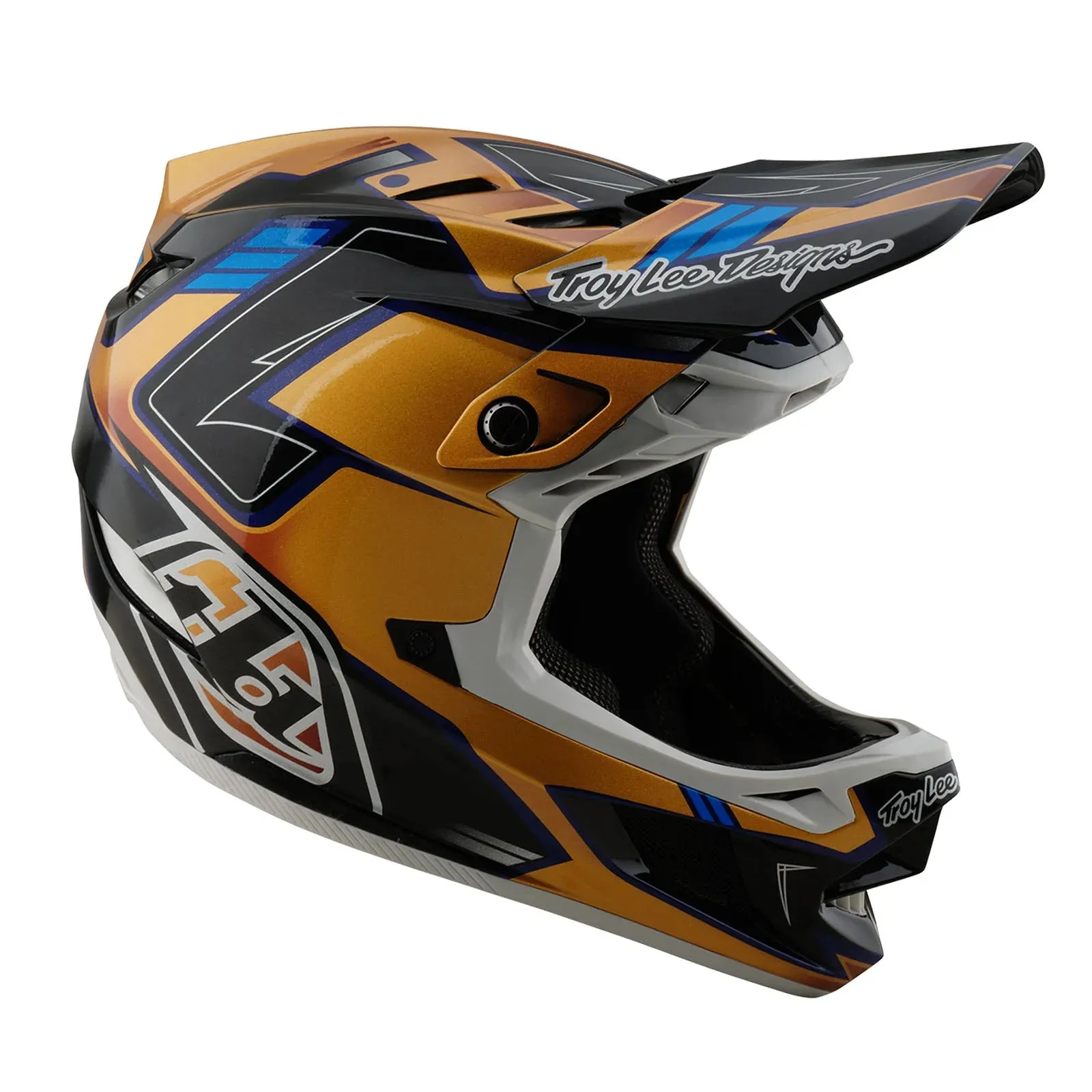 Troy Lee Designs D4 Composite Full Face Helmet - Royalty - Black-Gold
