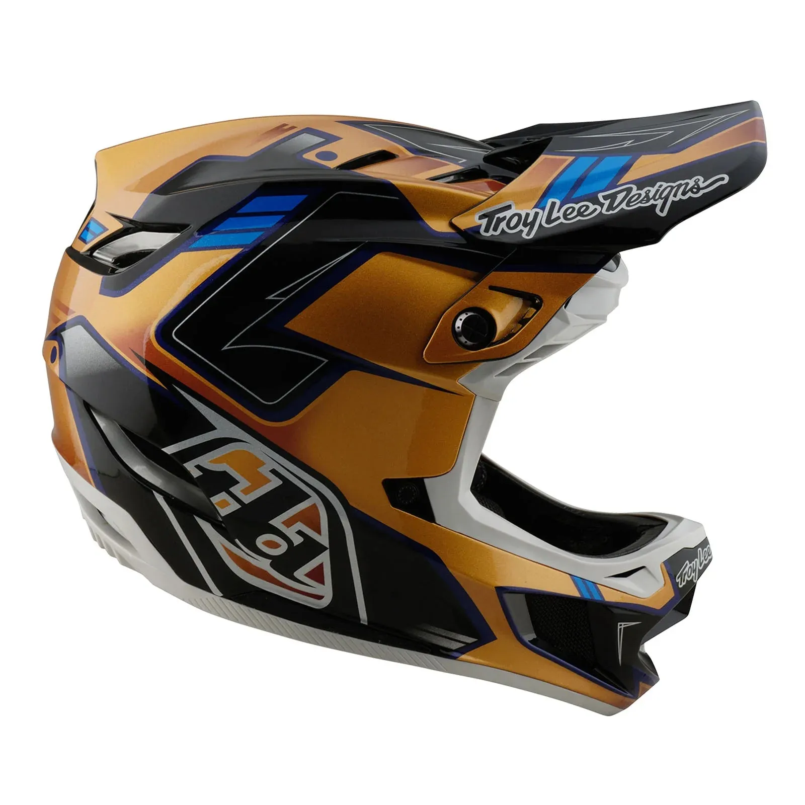 Troy Lee Designs D4 Composite Full Face Helmet - Royalty - Black-Gold