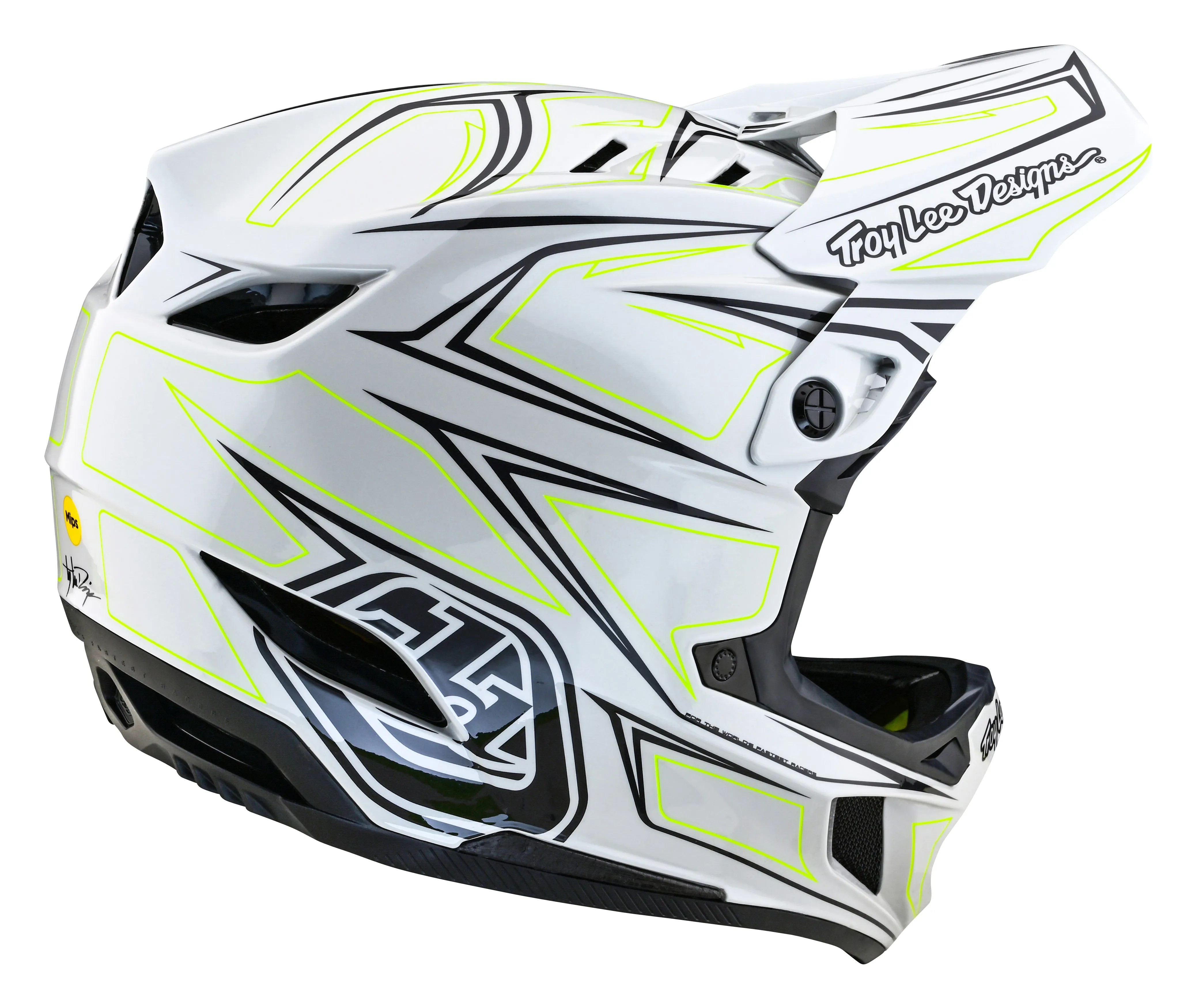 Troy Lee Designs D4 Composite Full Face Helmet with MIPS - Pinned - Light Gray