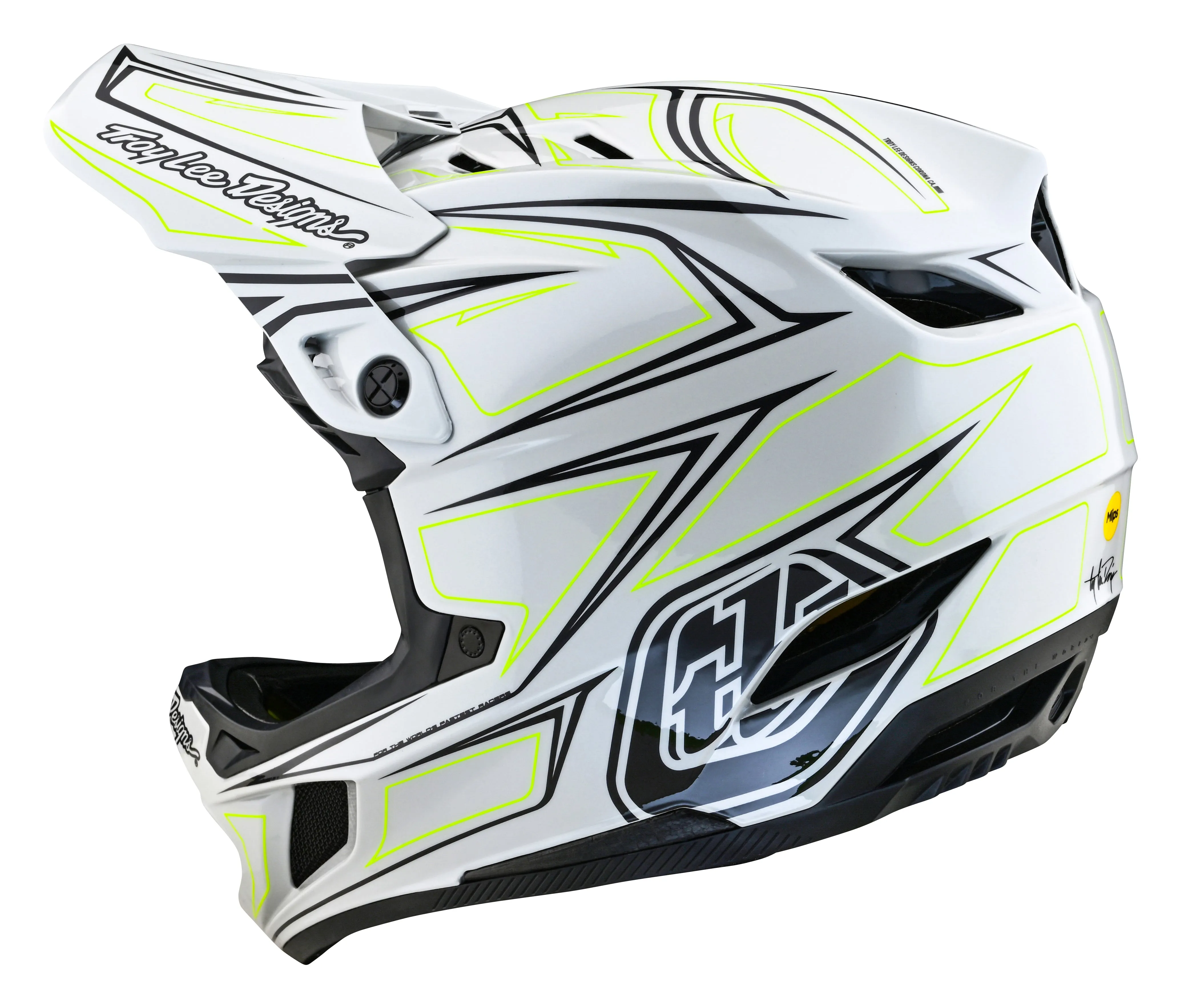 Troy Lee Designs D4 Composite Full Face Helmet with MIPS - Pinned - Light Gray