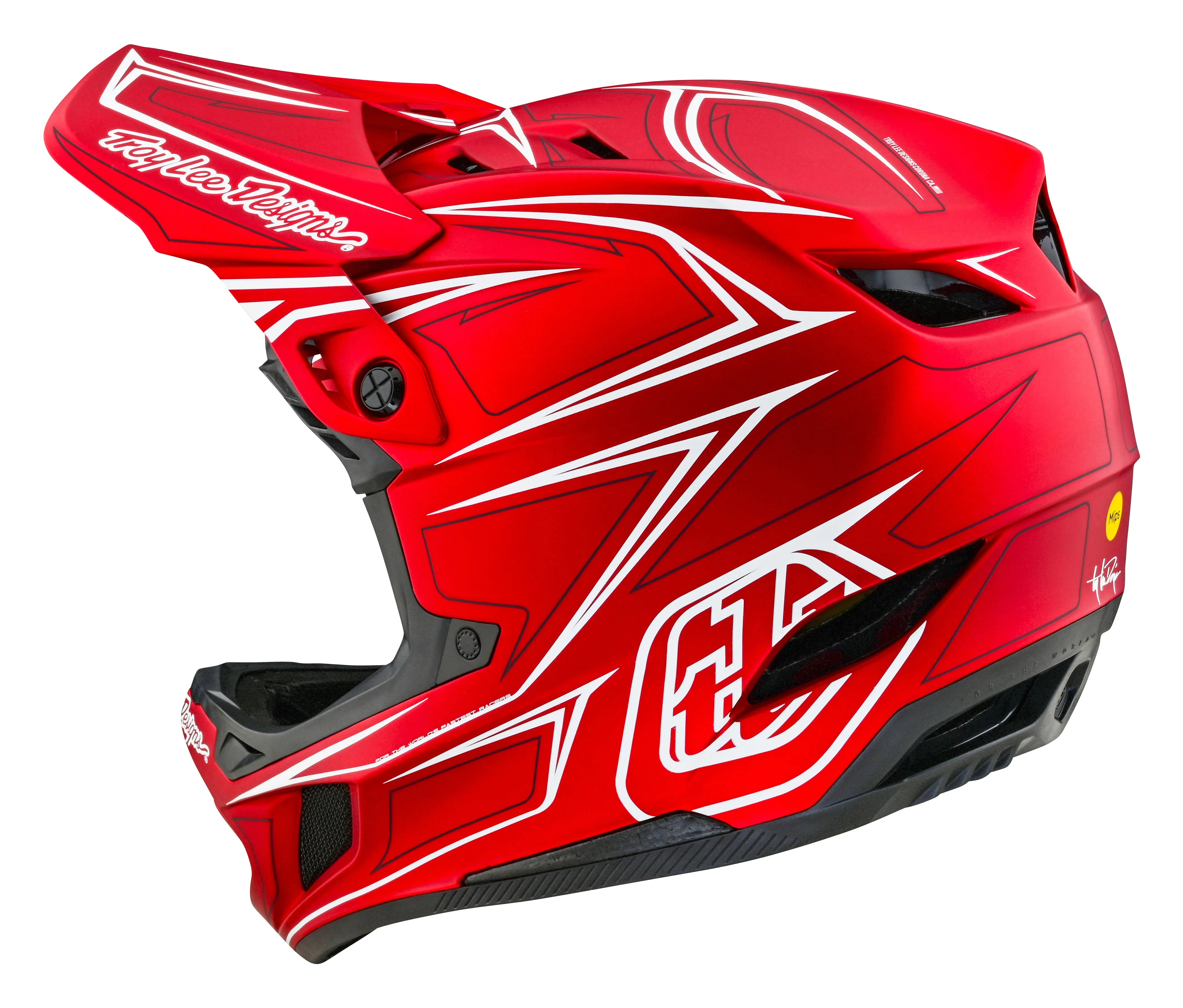 Troy Lee Designs D4 Composite Full Face Helmet with MIPS - Pinned - Red