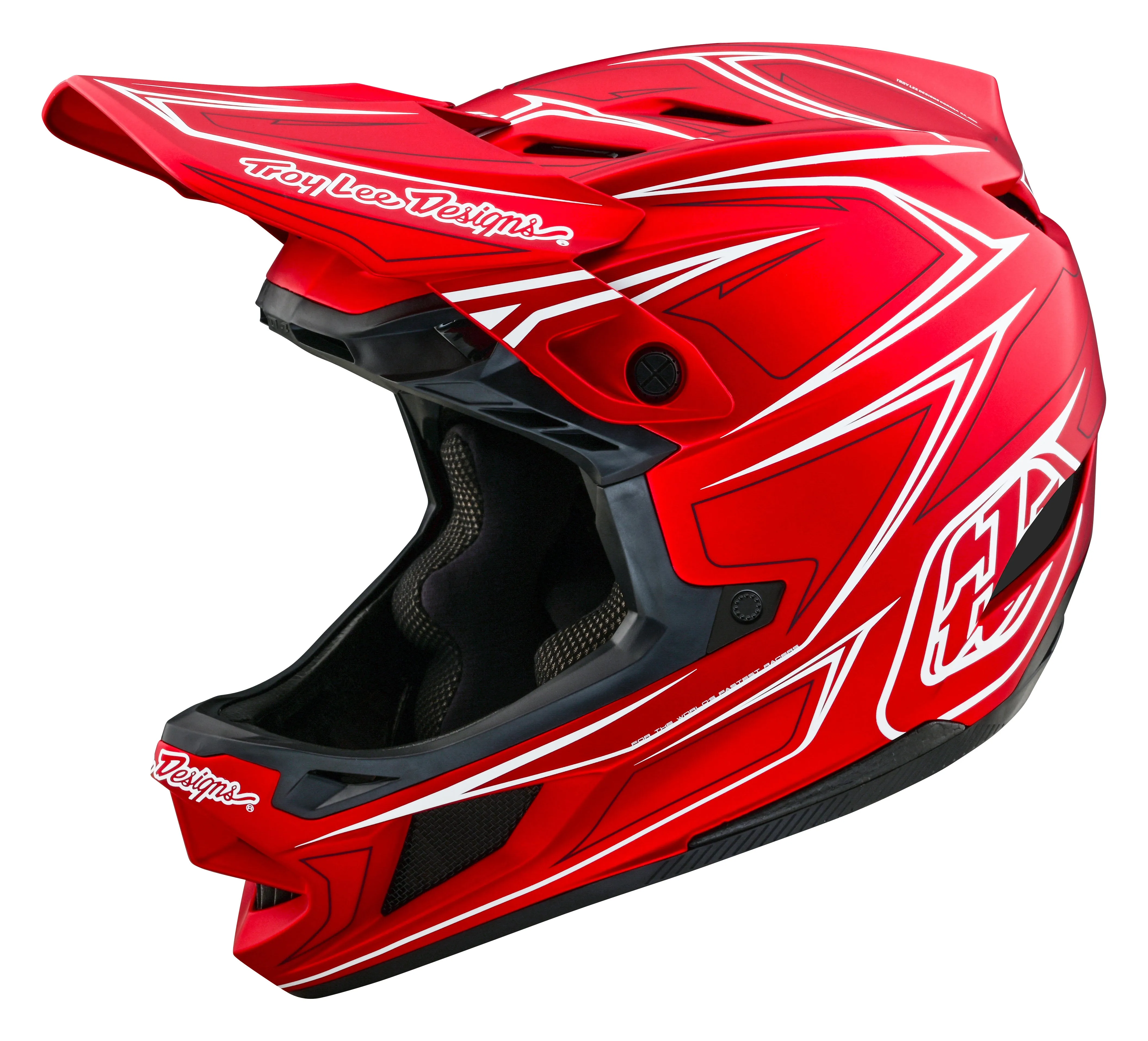 Troy Lee Designs D4 Composite Full Face Helmet with MIPS - Pinned - Red