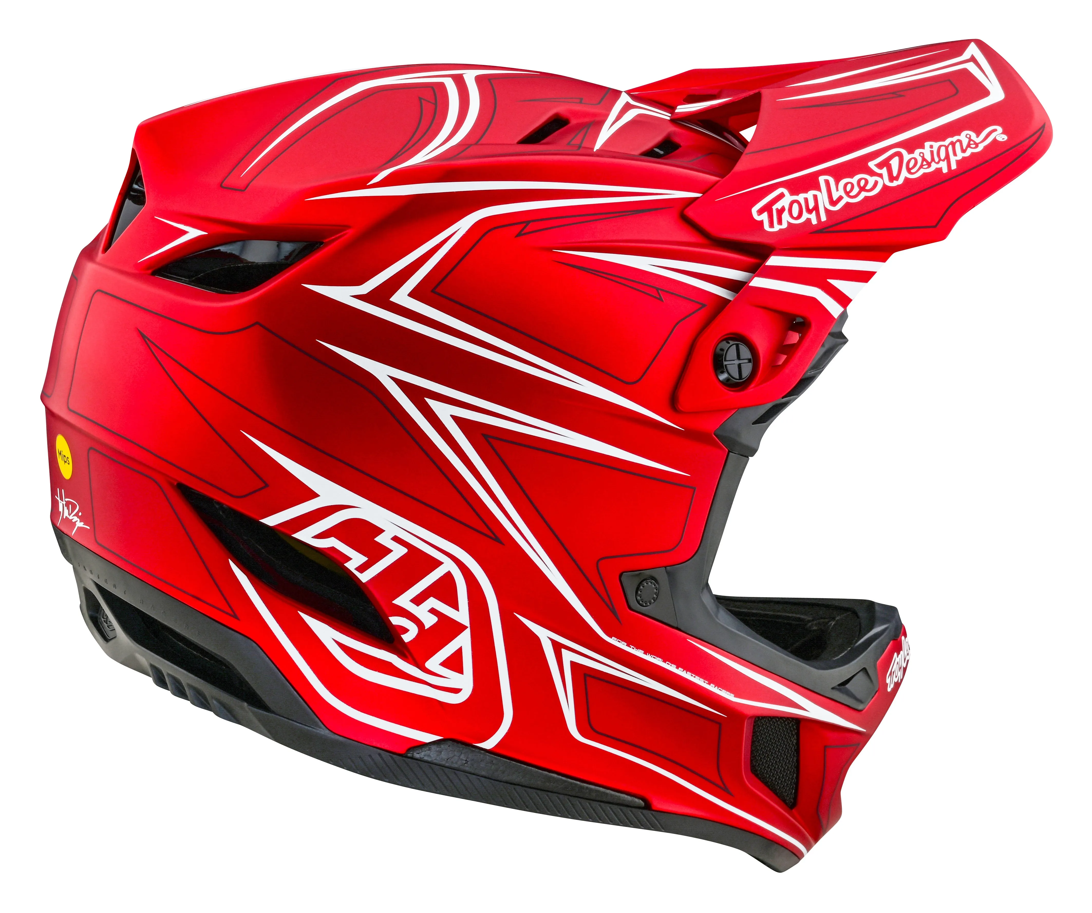Troy Lee Designs D4 Composite Full Face Helmet with MIPS - Pinned - Red
