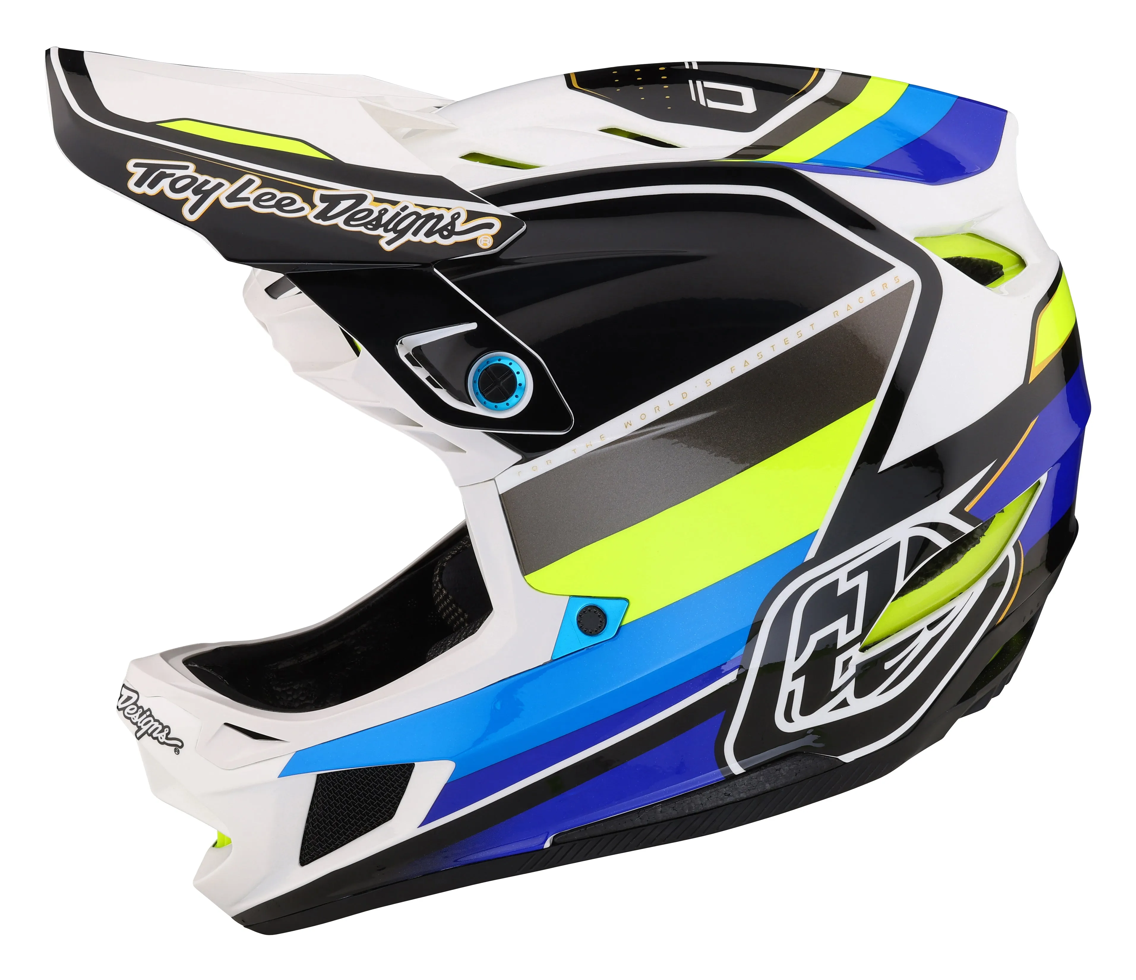 Troy Lee Designs D4 Composite Full Face Helmet with MIPS - Reverb - White-Blue