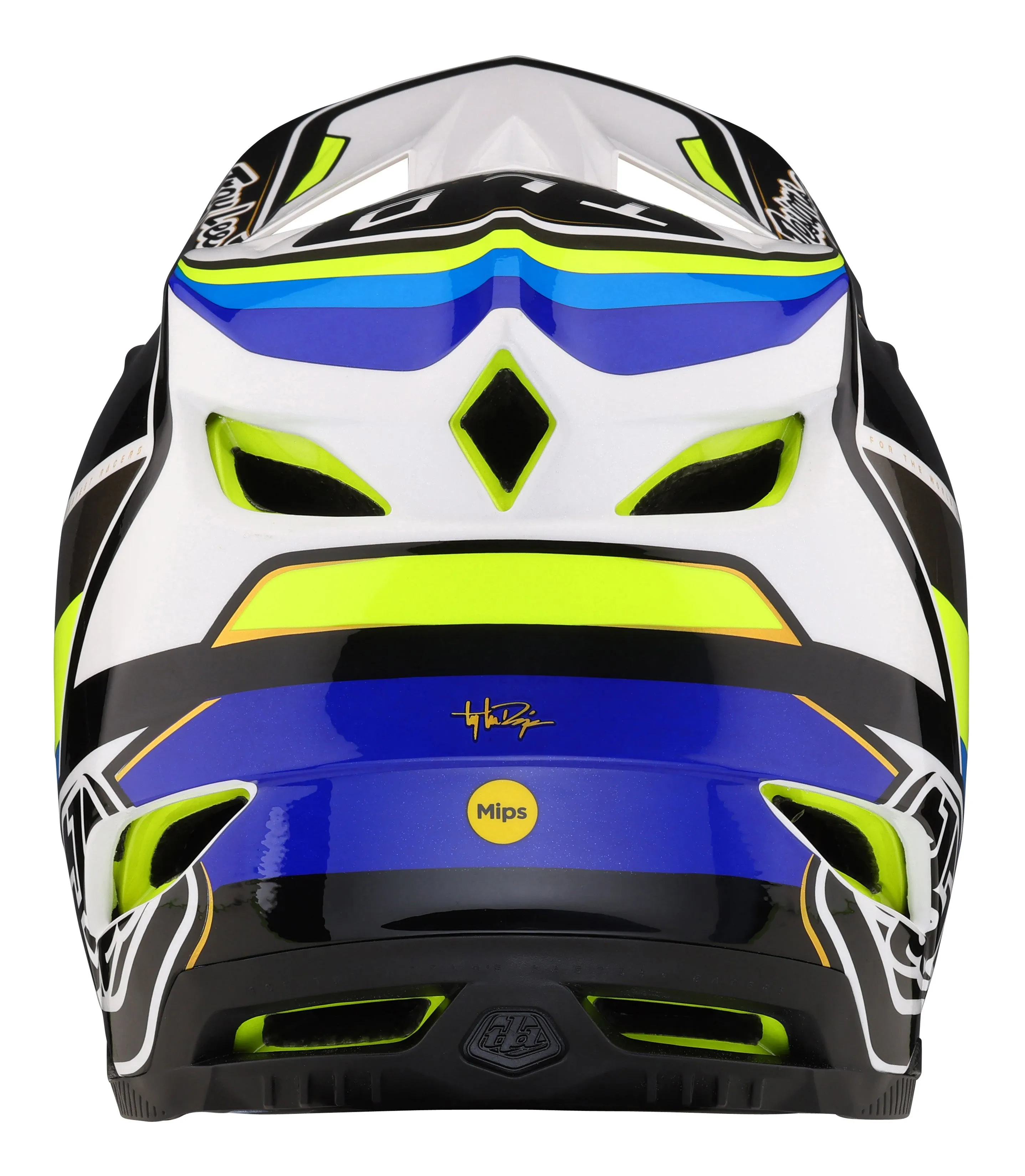 Troy Lee Designs D4 Composite Full Face Helmet with MIPS - Reverb - White-Blue