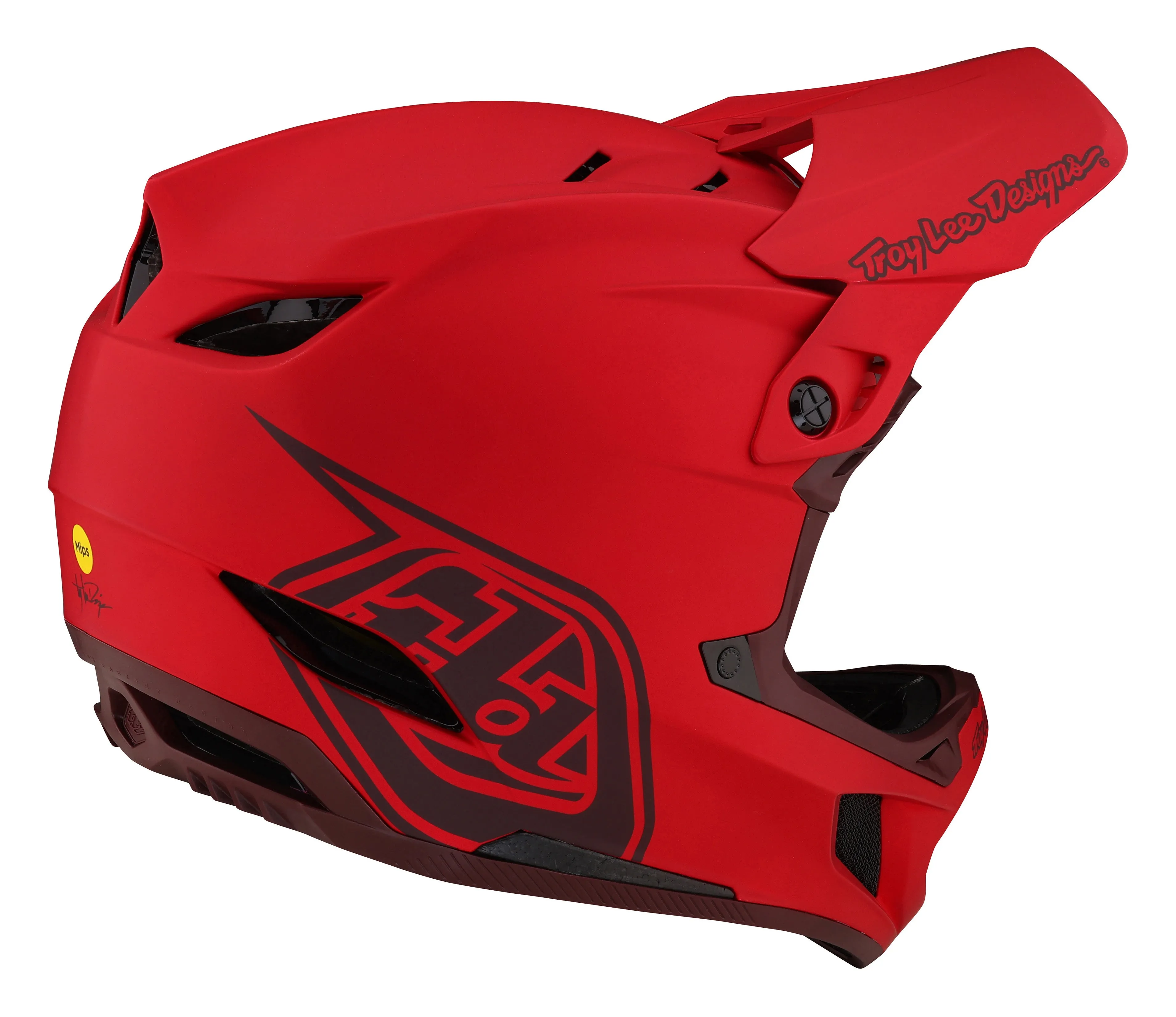 Troy Lee Designs D4 Composite Full Face Helmet with MIPS - Stealth - Red - 2023