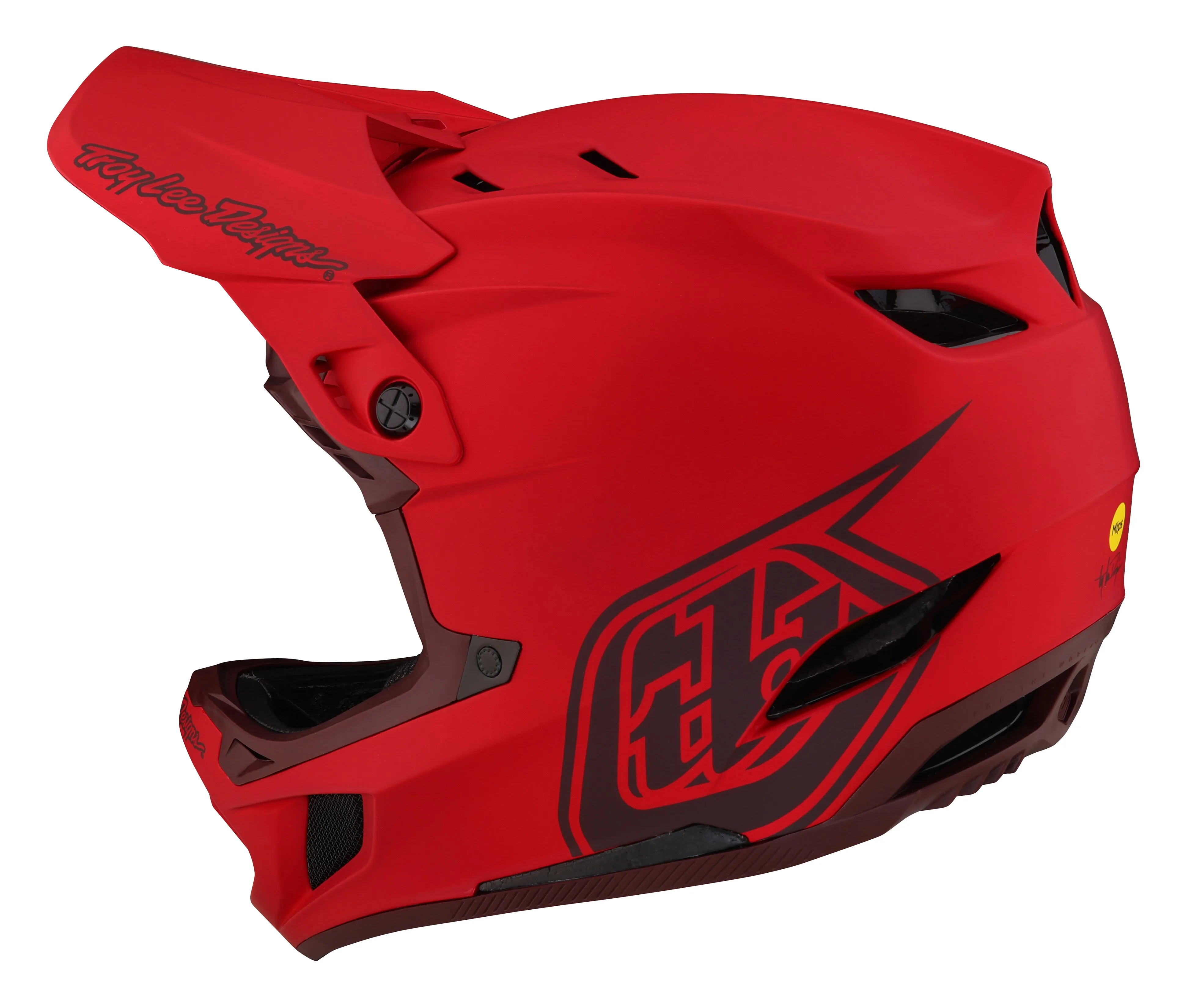 Troy Lee Designs D4 Composite Full Face Helmet with MIPS - Stealth - Red - 2023
