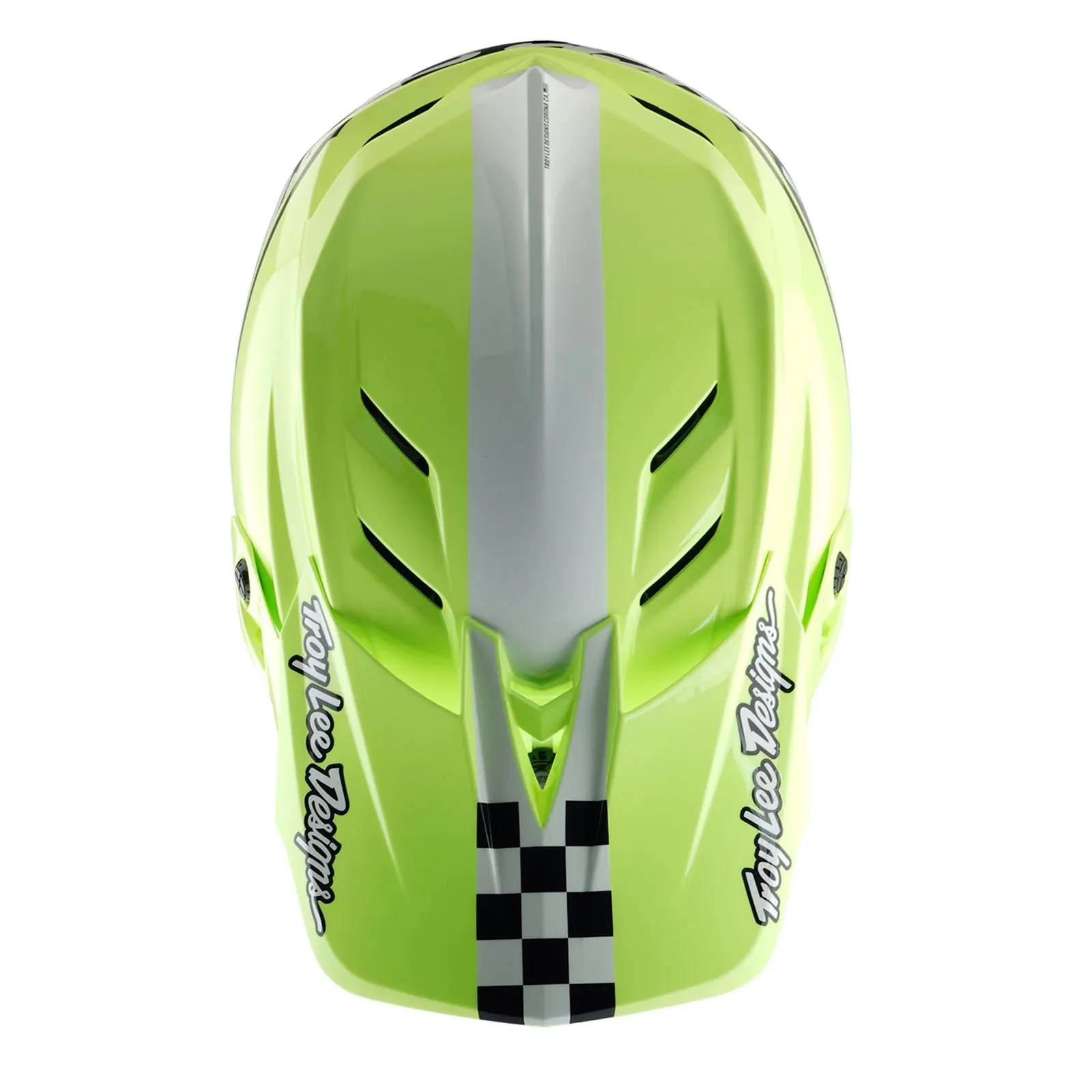 Troy Lee Designs D4 Polyacrylite Full Face Helmet - Fifty-50 - Navy-Glo Yellow