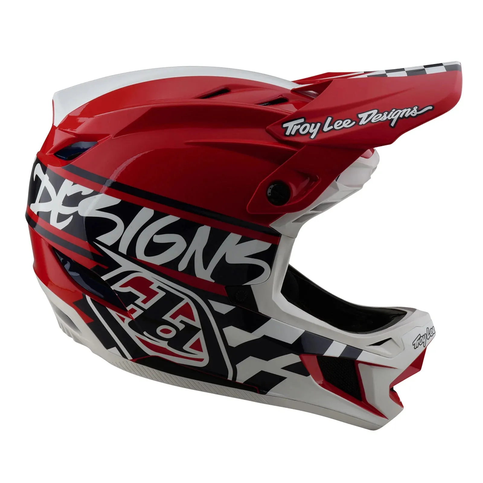 Troy Lee Designs D4 Polyacrylite Full Face Helmet - Fifty-50 - White-Red