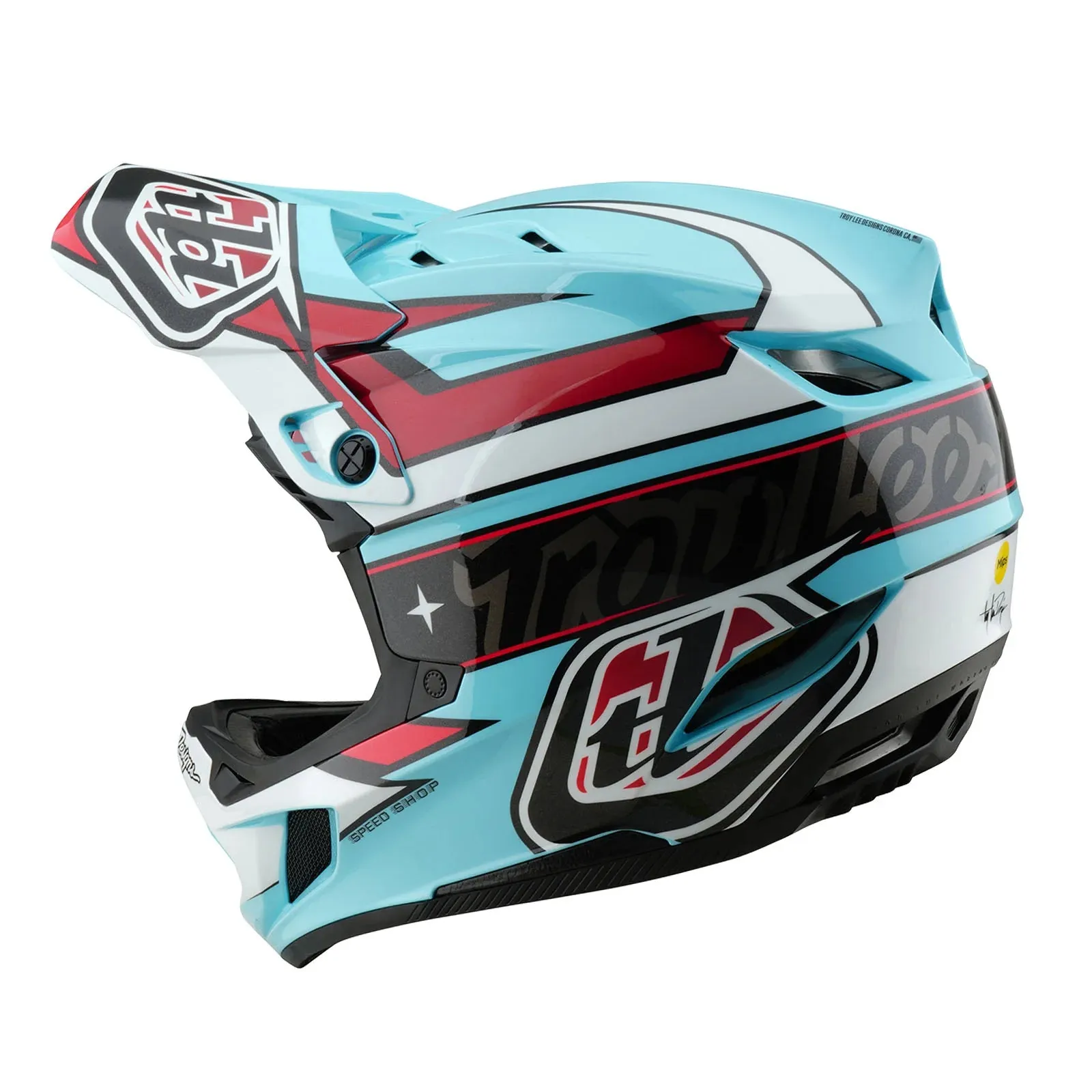 Troy Lee Designs D4 Polyacrylite Full Face Helmet - Linear - Blue