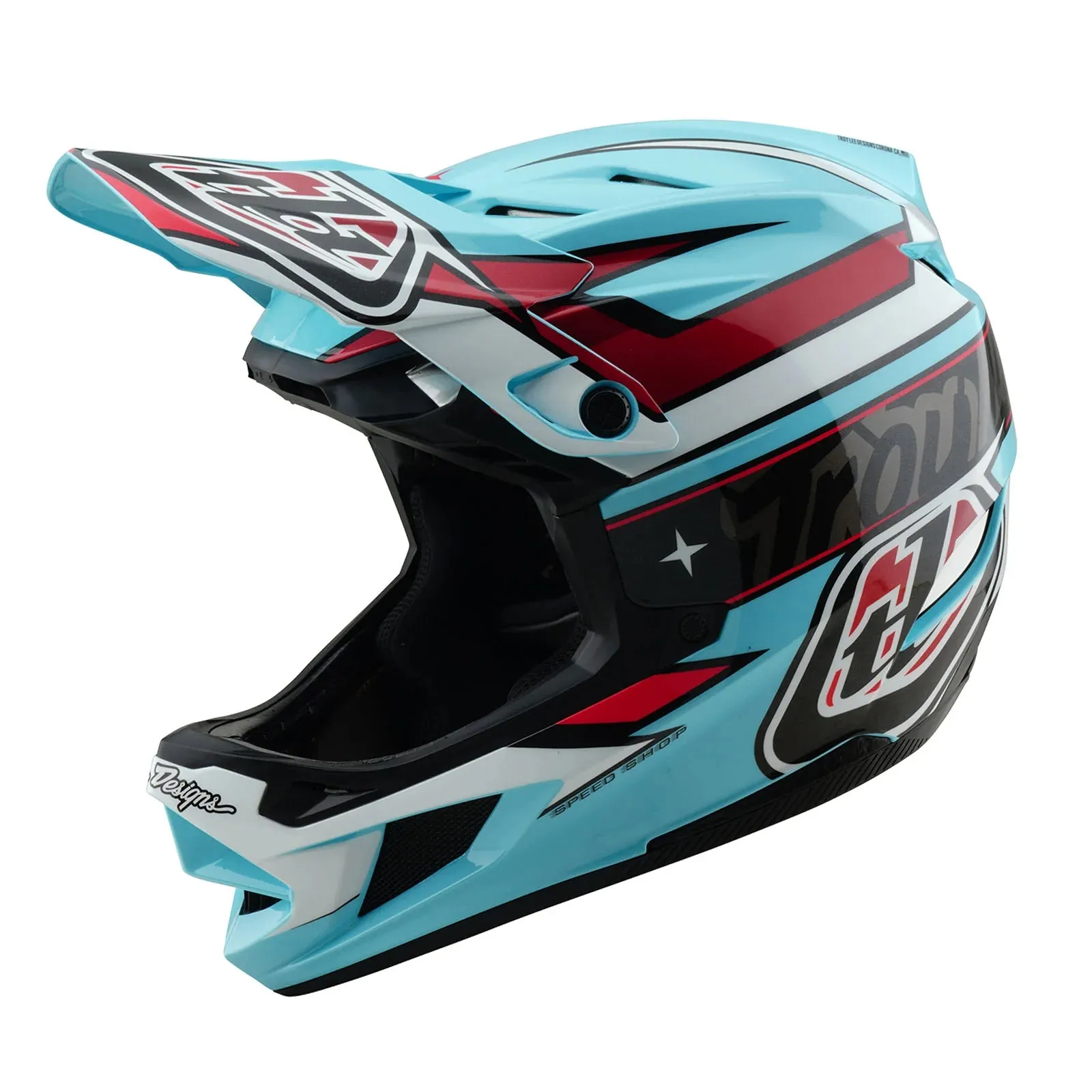 Troy Lee Designs D4 Polyacrylite Full Face Helmet - Linear - Blue