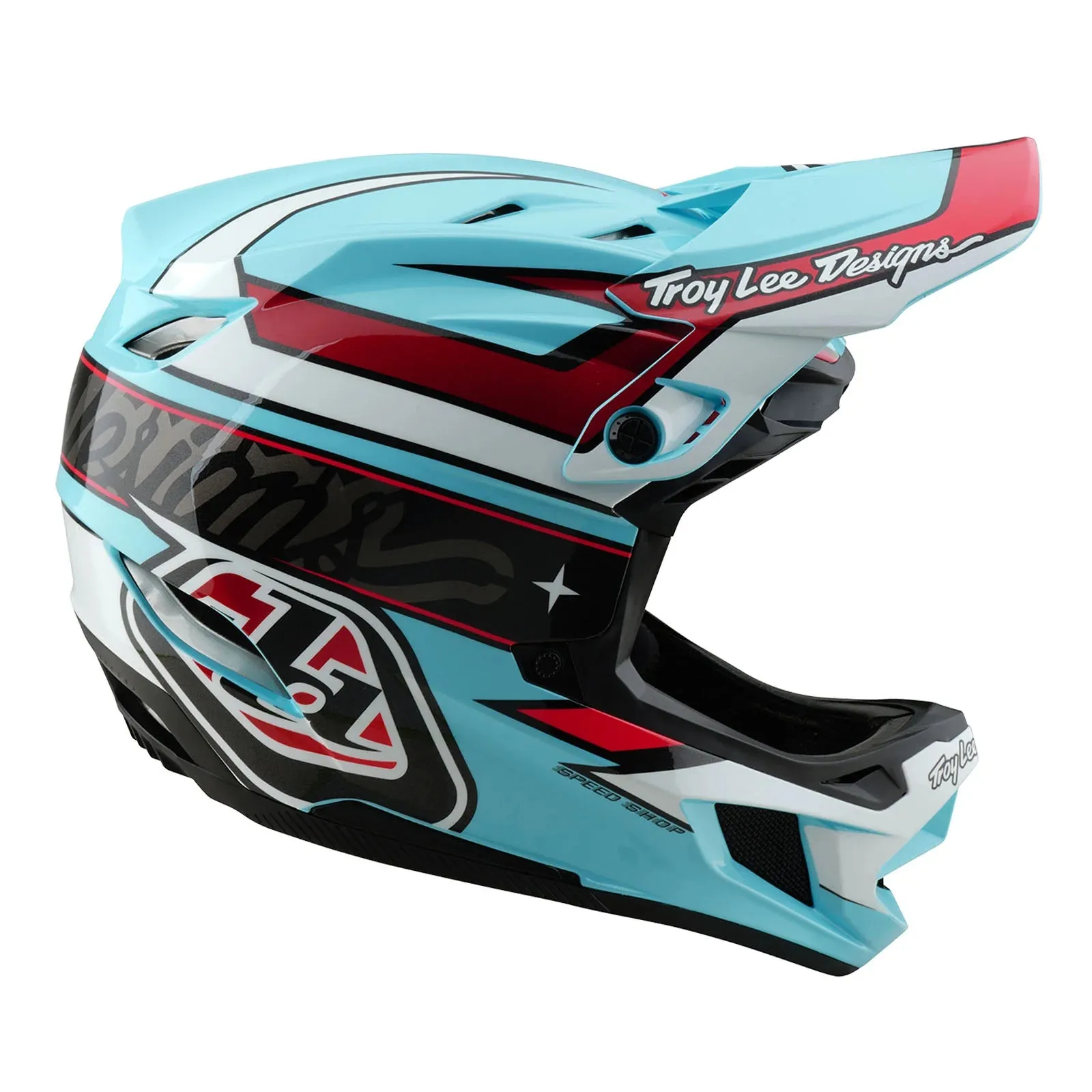 Troy Lee Designs D4 Polyacrylite Full Face Helmet - Linear - Blue