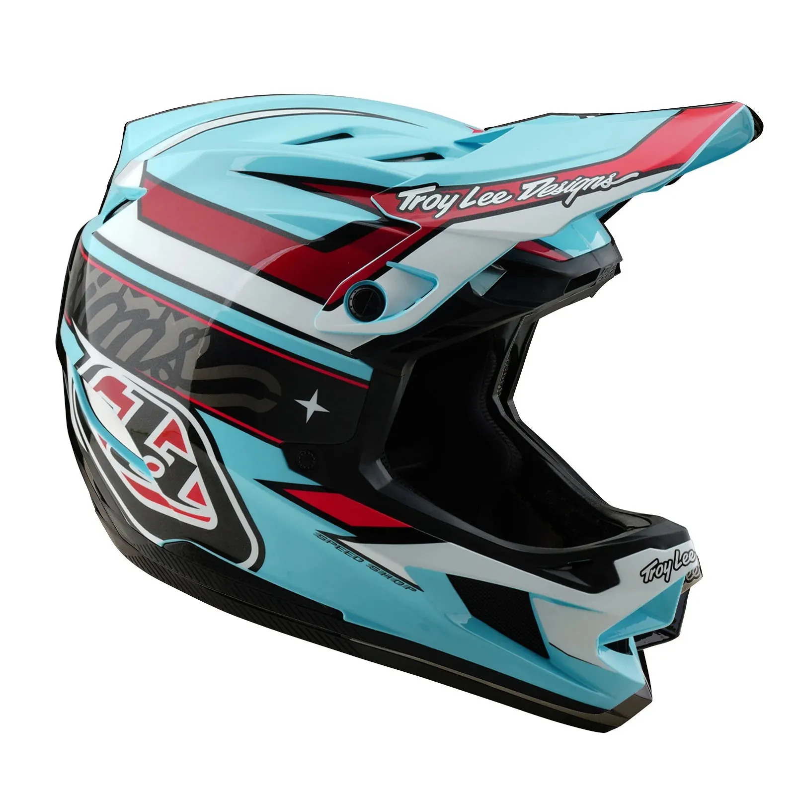 Troy Lee Designs D4 Polyacrylite Full Face Helmet - Linear - Blue